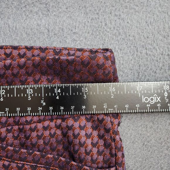Chico's Perfect Stretch Women 1.5 US 10 Purple Geometric Pull On Straight Pants - Picture 11 of 11